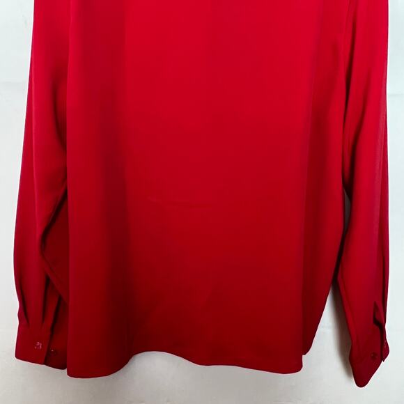 Christie & Jill Vintage Red Button Down Top Size 14 - Picture 8 of 11